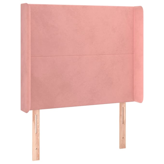 vidaXL - Hoofdbord - LED - 103x16x118/128 - cm - fluweel - roze