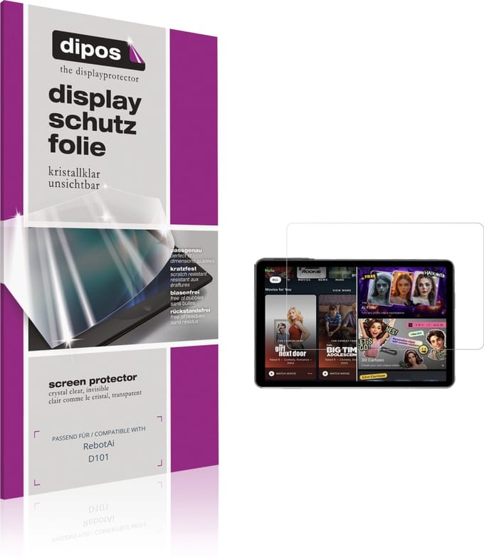dipos – 2x Beschermfolie geschikt voor RebotAi D101 | Krasbestendige & heldere Screenprotector Ultra-Thin