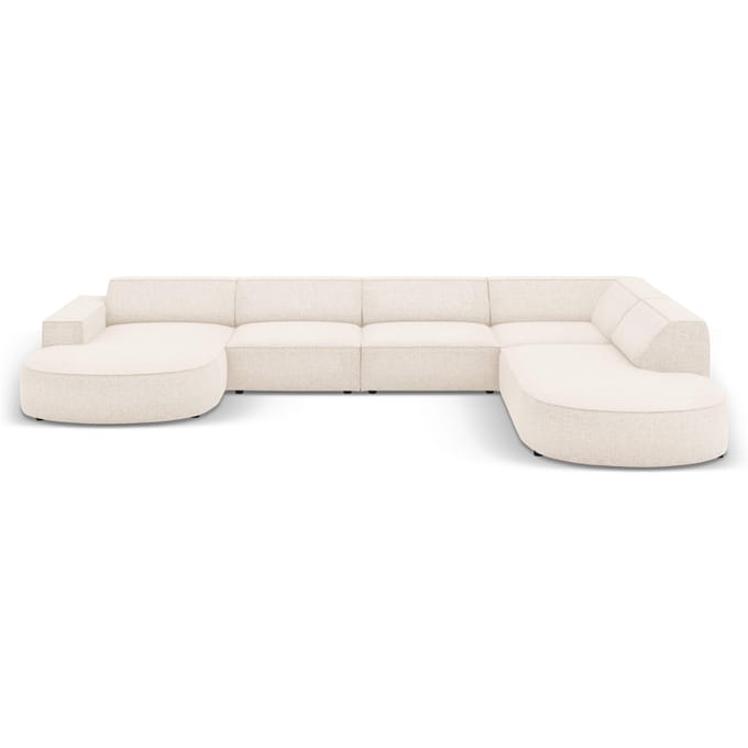 7-zitshoekbank Jodie rechts chenille afgerond | Micadoni Home