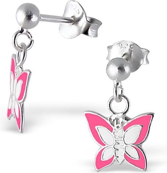 Princess Oorbellen Vlinder - 925 Zilver E-Coating - Dier - 9x13mm