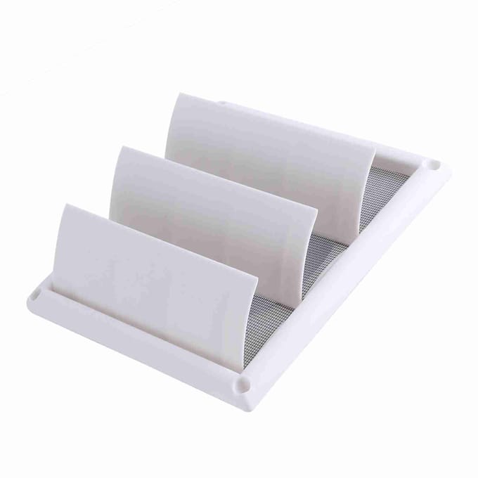 1 Stuk Kunststof Luchtuitlaat Rooster Afdekking 3 Kleppen Muurkanaal Ventilatierooster Met Net Nieuw 20*20cm