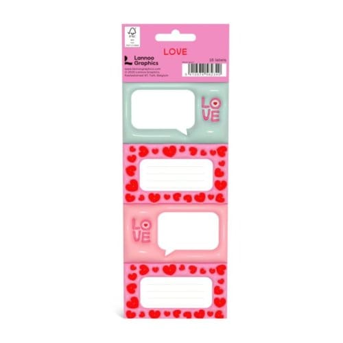 Love - school label, set van 16