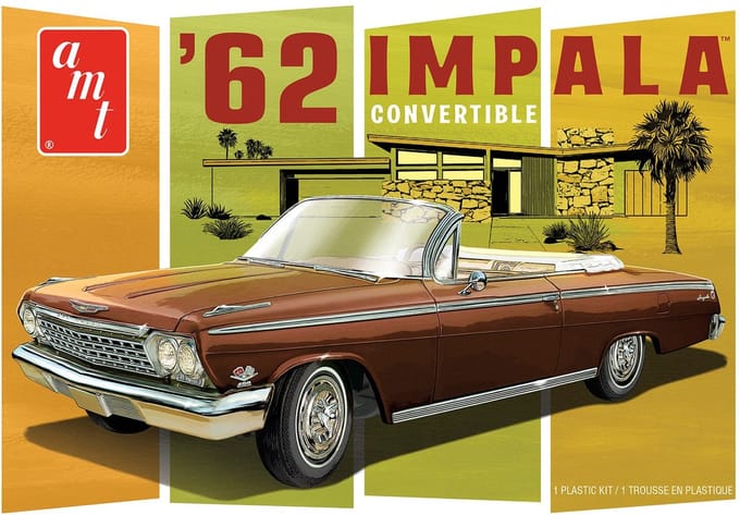 AMT Modelbouwpakket Militaire voertuigen - 1355 1962 Chevy Impala Convertible Car Plastic - 1:25 - Modelbouw