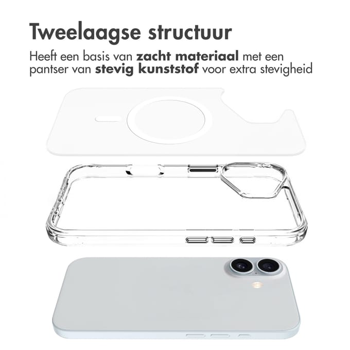 imoshion Hoesje - Geschikt voor iPhone 16 - geschikt voor MagSafe case - Transparant