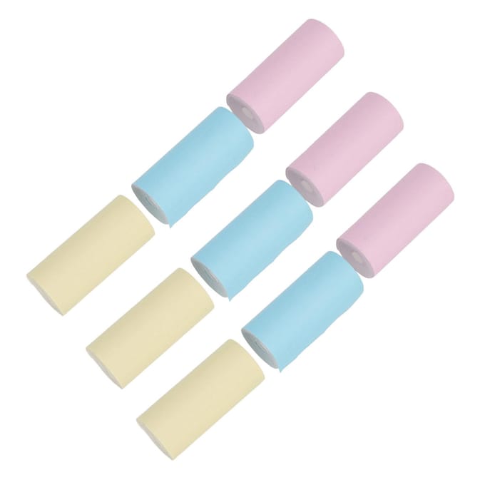 9 Stuks Mini Printpapier Rol Verschillende Kleuren Compact Draagbaar Zelfklevend Printpapier voor white