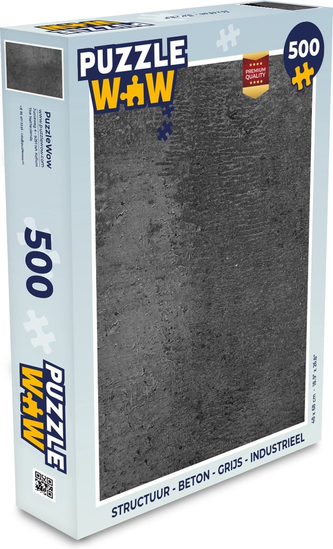 Puzzel Structuur - Beton print - Grijs - Industrieel - Rustiek - Legpuzzel - Puzzel 500 stukjes