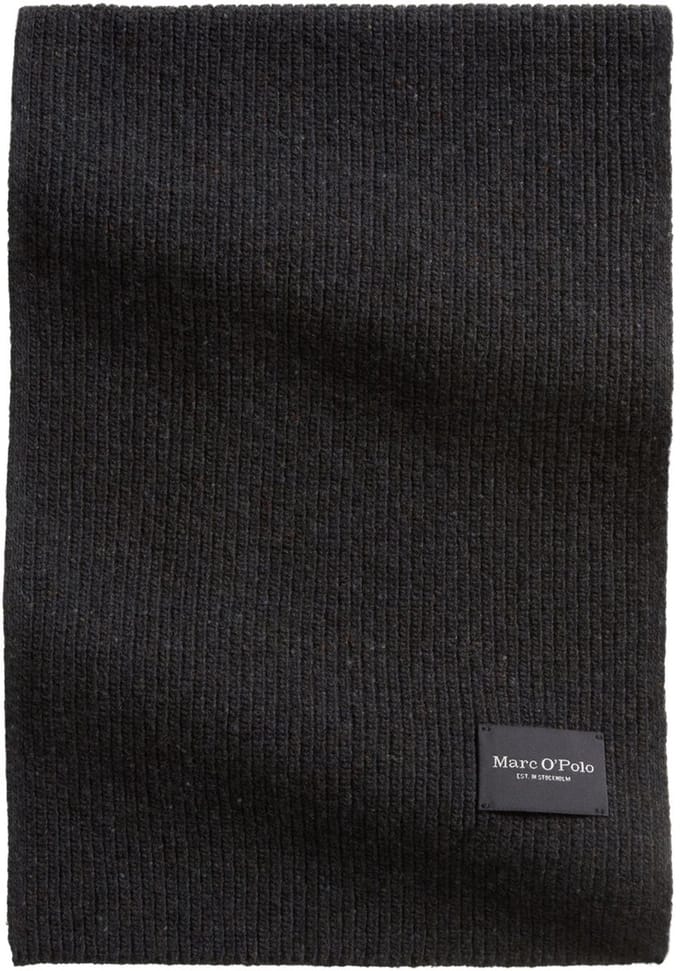 Marc O'Polo sjaal Knitted Scarf Dark Grey Melange donkergrijs