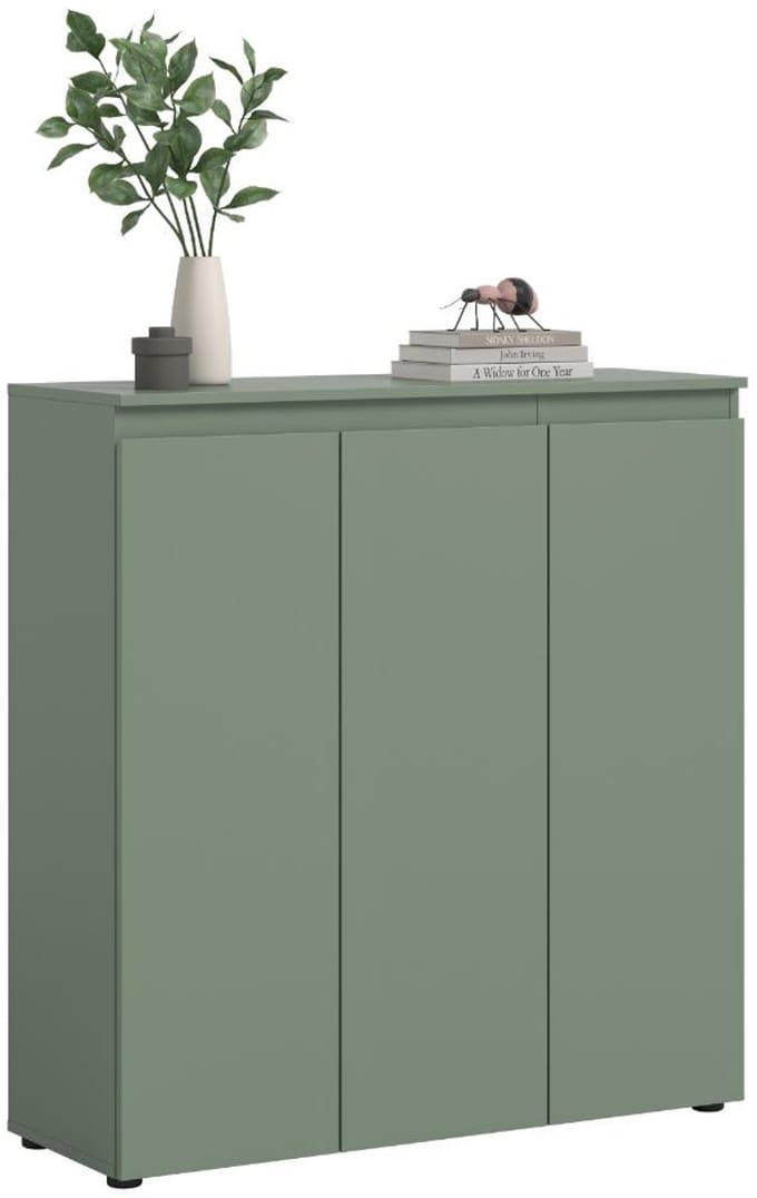 Scarpa dressoir 3 deuren stoffig groen.
