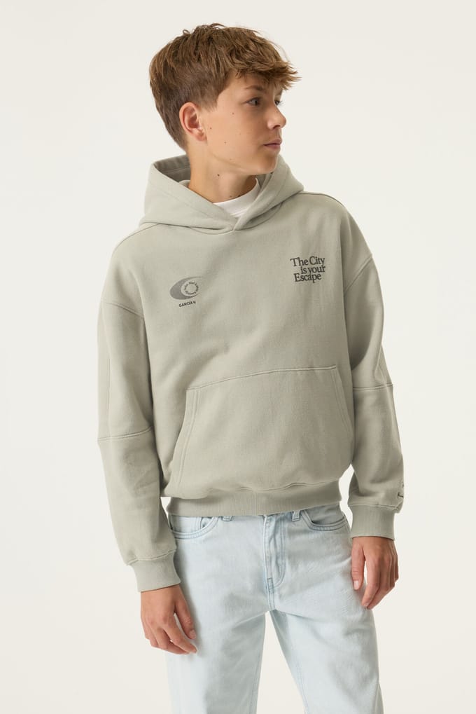 GARCIA Jongens Tekst Print Sweater Groen Lange mouw