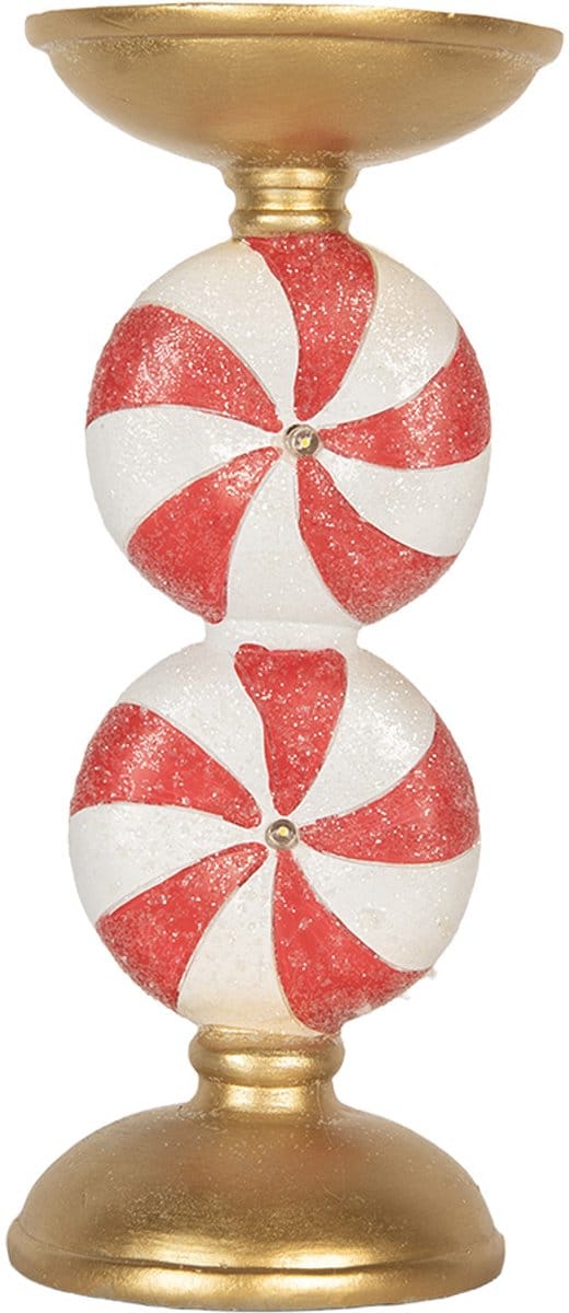Clayre & Eef Kerstdecoratie met LED-verlichting Ø 10x23 cm Goudkleurig Kunststof