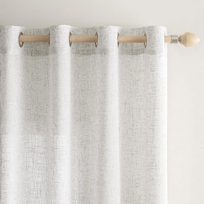 Dailygoods - Set van 2 Semi-Transparante Linnen Gordijnen met Lussen