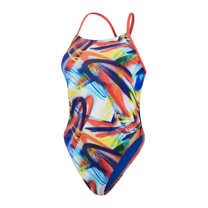Dames zwempak uit 1 stuk Speedo End+ Allov Dig Lattice Tie-Back