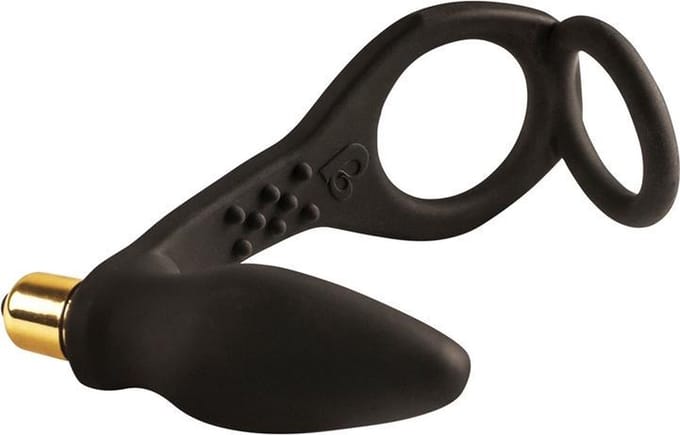 Rocks Off – Siliconen Anaal Vibrator met Dubbele Flexibele Ringen voor Optimaal Genot – Zwart