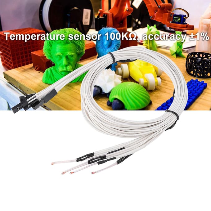 5PCS Accessoires Imprimante 3D Capteur de Température 100K 3950 Avec Thermistance à Terminal black