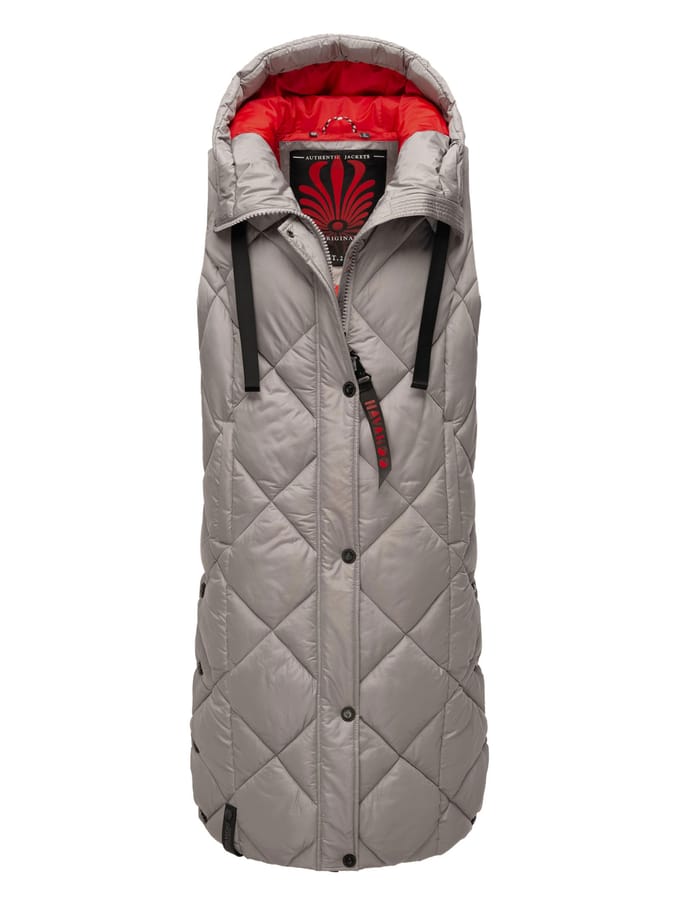 Navahoo lange dames bodywarmer Schnuckel – Modern & Met Capuchon