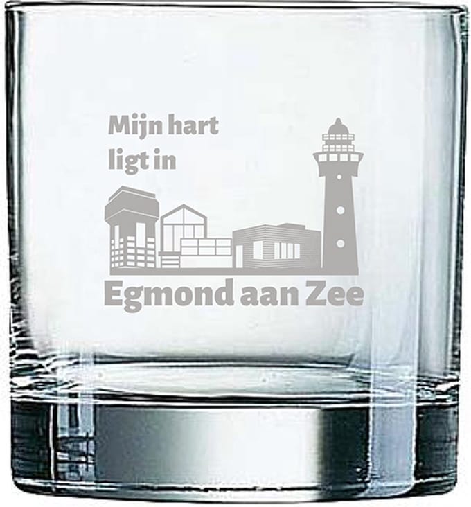 Gegraveerde Whiskeyglas 38cl Egmond aan Zee