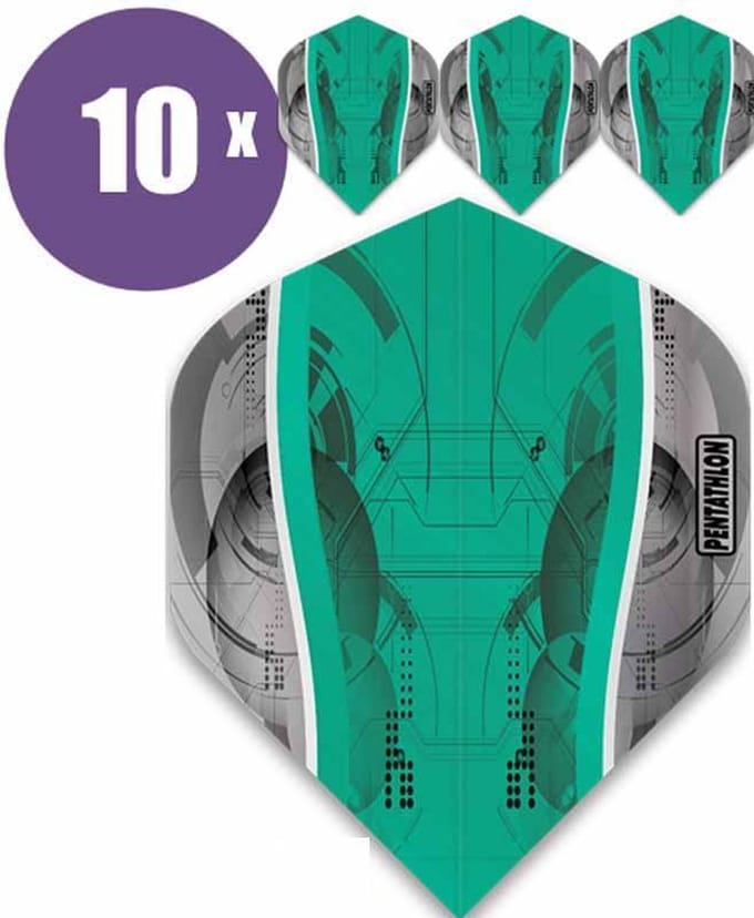 ABC Darts - Dart Flights - Pentathlon Science - Jade - 10 sets (30 stuks)