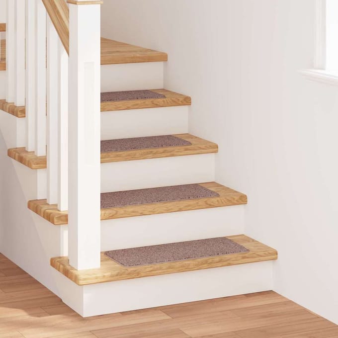 vidaXL - Antislip - Trapmatten - 15 - st - 60 - x - 25 - cm - Lichtbruin - PP - Rechthoekig