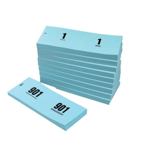 Nummerblok 42x105mm nummering 1-1000 blauw 10 Stuks