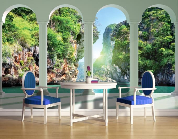 Tropical Paradise Arches Photo Wallcovering