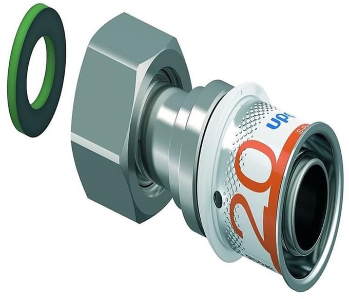 Uponor S-Press Plus schroefkoppeling - 1/2 binnendraad x 20 mm pers