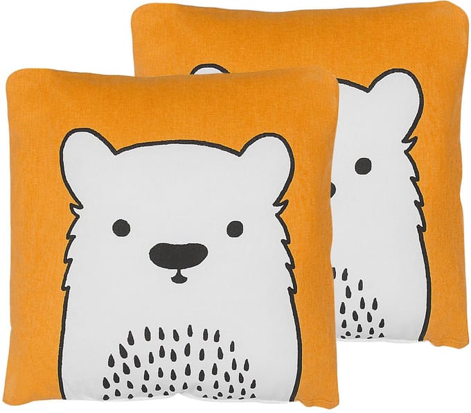 WARANASI - Sierkussen set van 2 - Oranje - 45 x 45 cm - Katoen