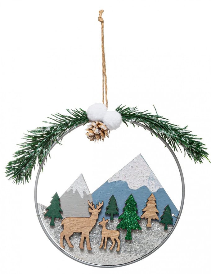 JJA - Kerstlandschap Kroonhanger 15 cm Natuurlijk