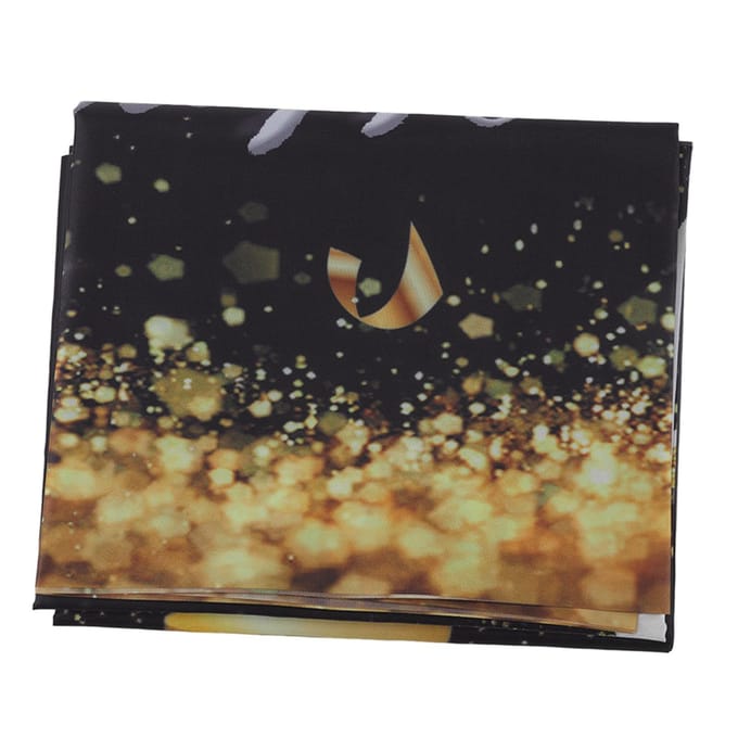 Fijne 18e Verjaardag Achtergrond Zwart Goud 180x99cm Herbruikbare Fijne Verjaardag Decoraties met 4 black