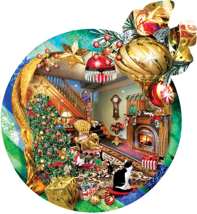 SunsOut puzzel Fireside Ornament - legpuzzel 750 stukjes kerst.