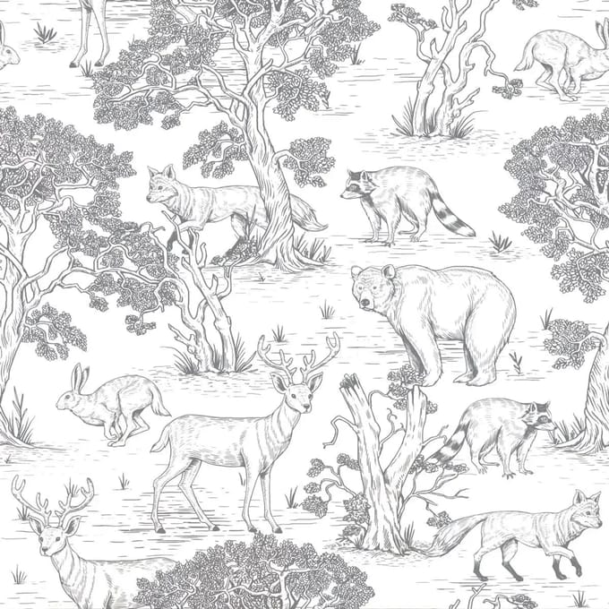 Baby behang Dekornik Animals White