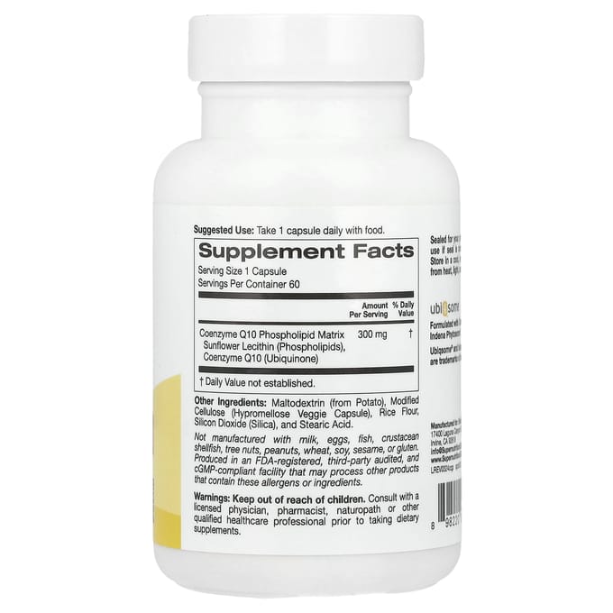 Super Nutrition, CoQ10 Phytosome, 300 mg, 60 vegetarische capsules