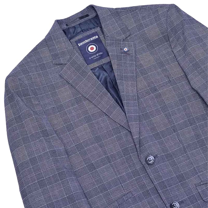 Lambretta Heren Bradley Geruite Blazer (Leisteen)