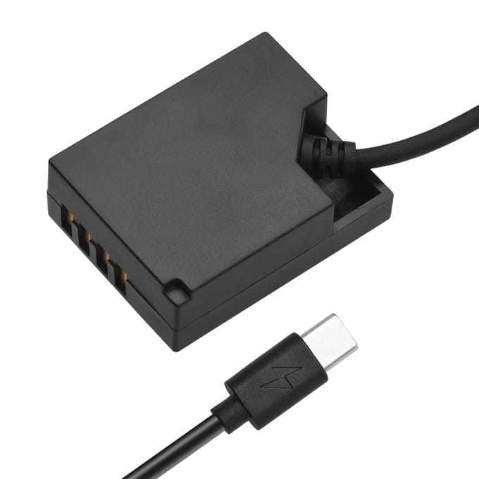 Andoer NP-W126 Dummy Batterij USB-C Koppelingsadapter Dummy Batterij Koppeling met USB Type-C Veer zwart