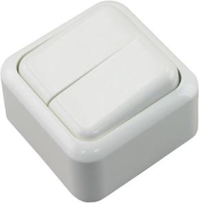 TQ4U dubbele serieschakelaar | opbouw | belastbaar tot 2300 watt | wit