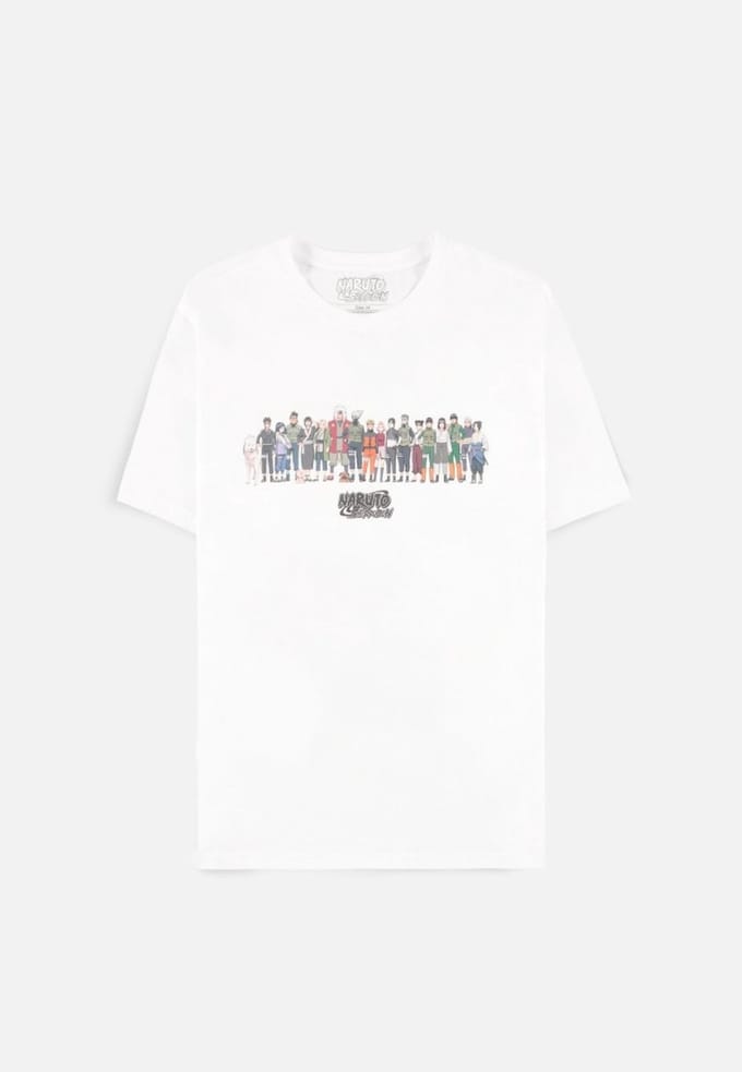 Naruto Shippuden Heren Tshirt -S- Characters Wit