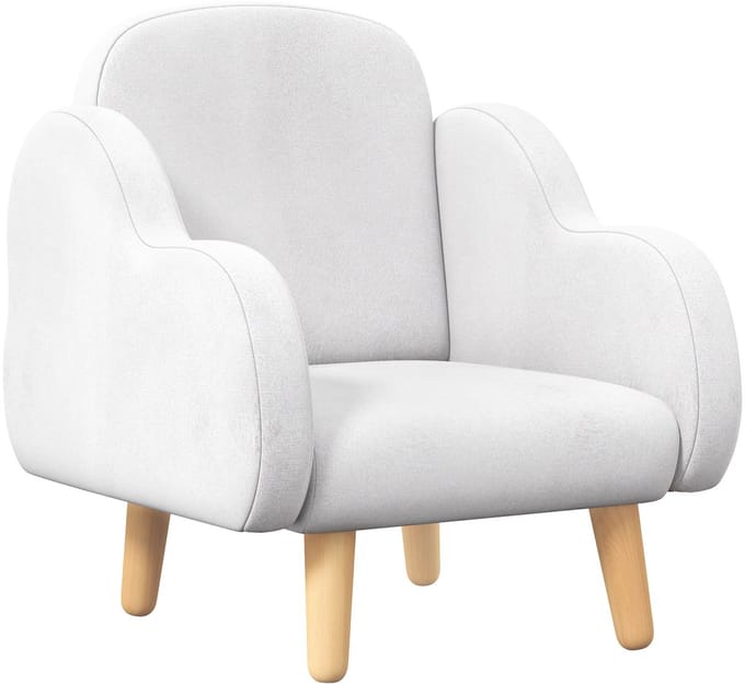 ZONEKIZ-Kinderbank-100% Polyester Stof-46x51x55cm-Wit