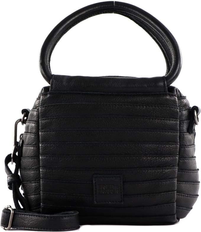 FREDsBRUDER Leren Handtas Schoudertas Cube Black Zwart