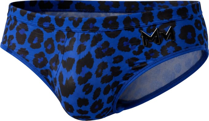 MODUS VIVENDI Leopard Mesh Brief Blue - MAAT M - Heren Ondergoed - Slip voor Man - Mannen Brief