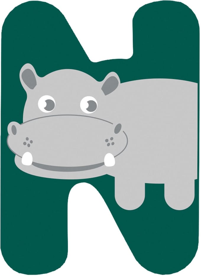 Small Foot - Wooden Animal Children's Letter - N