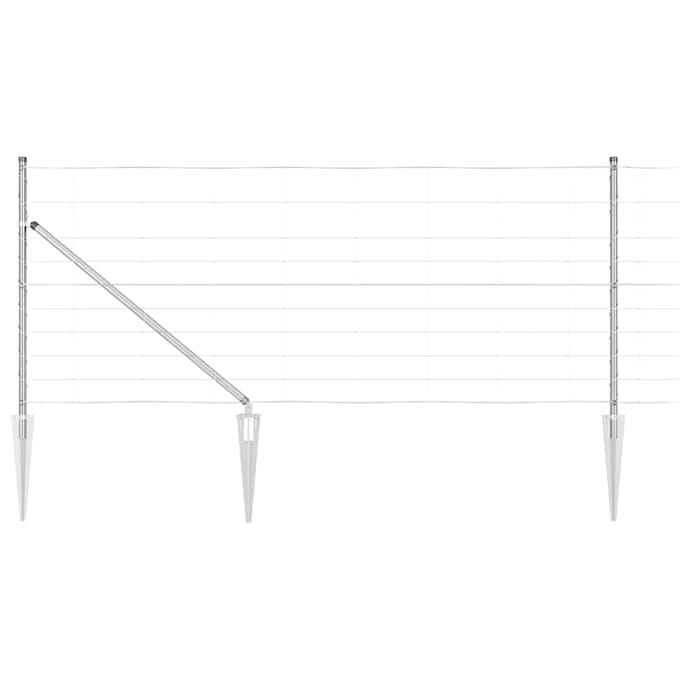 vidaXL Gecombineerd draadhek met spikes 25 x 1 m Gegalvaniseerd staal