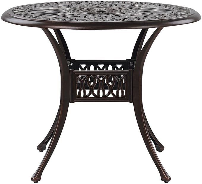 ANCONA - Tuintafel - Donkerbruin - 90 x 90 cm - Aluminium