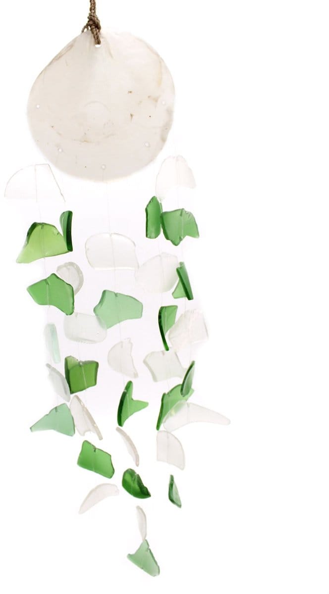 Copis & Glass Drop - Green & White Glass