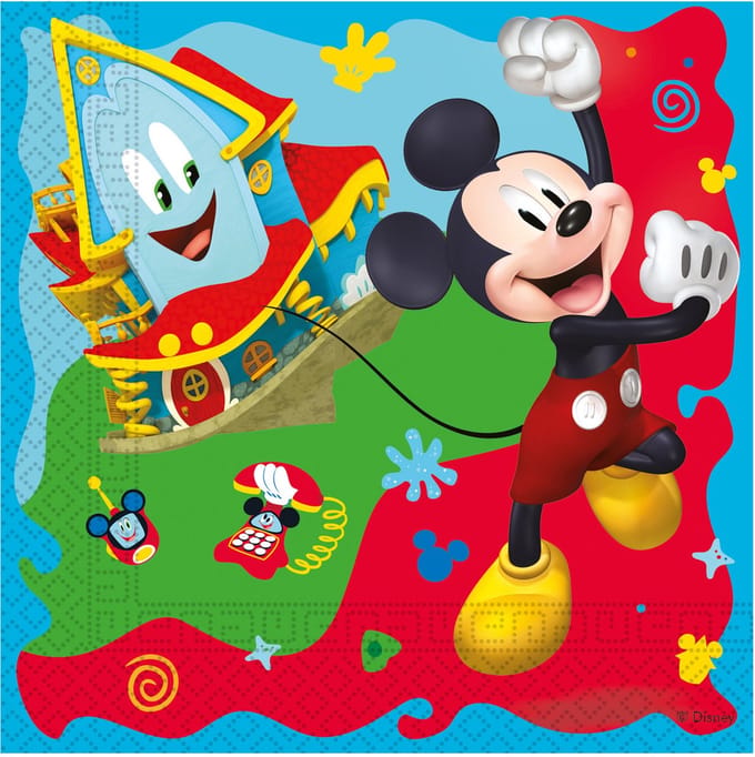Wefiesta - Servetten - Mickey Rock The House - 33 x 33 cm - 20 stuks
