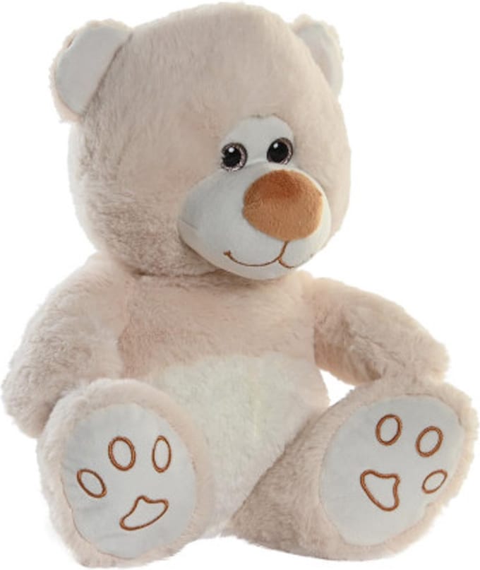 Items speelgoed Teddybeer knuffeldier - zachte pluche - 30 cm zittend - beige