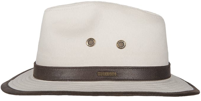 Hatland - UV Fedora hoed voor heren - Wadson - Gebroken wit - maat L (59CM)