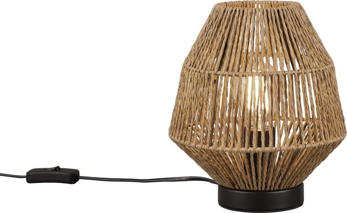 REALITY MIKI - Tafellamp - excl. 1x E27 40W - Snoerschakelaar - Naturel sisal