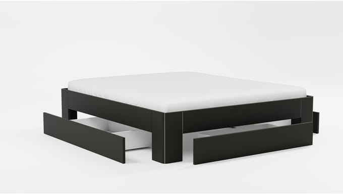 B Bright Bed Fresh 500 met 3 opbergladen - 140 x 210 cm - zwart