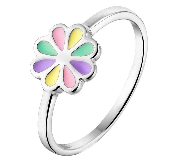 Zilver Gerhodineerde Kinderring bloem 1332048 14.00 mm (44)