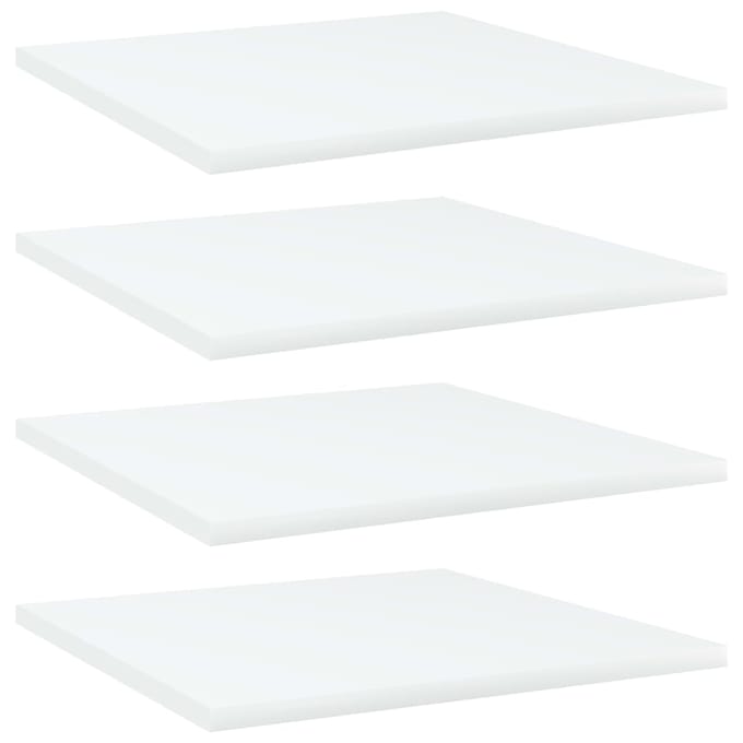 vidaXL - Wandschappen - 4 - st - 40x40x1,5 - cm - bewerkt - hout - wit