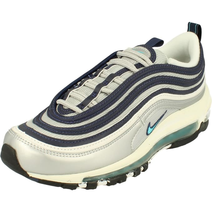 Nike Air Max 97 Damesschoenen, 38.5, Metallic Silver/Midnight Navy/Zwart/Chlorine Blue